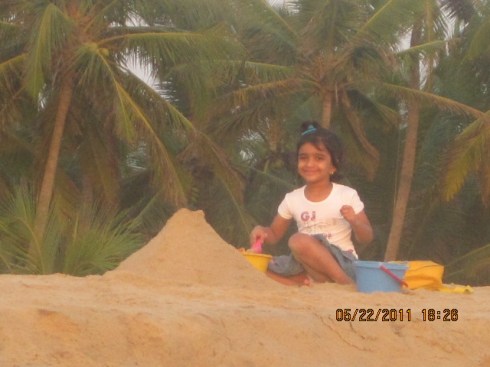 Beach making sand house