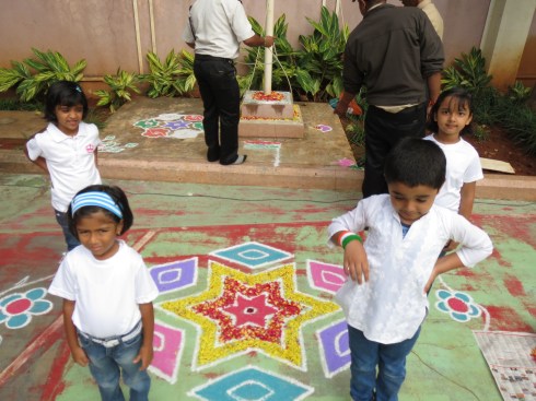 Kids near Rangoli